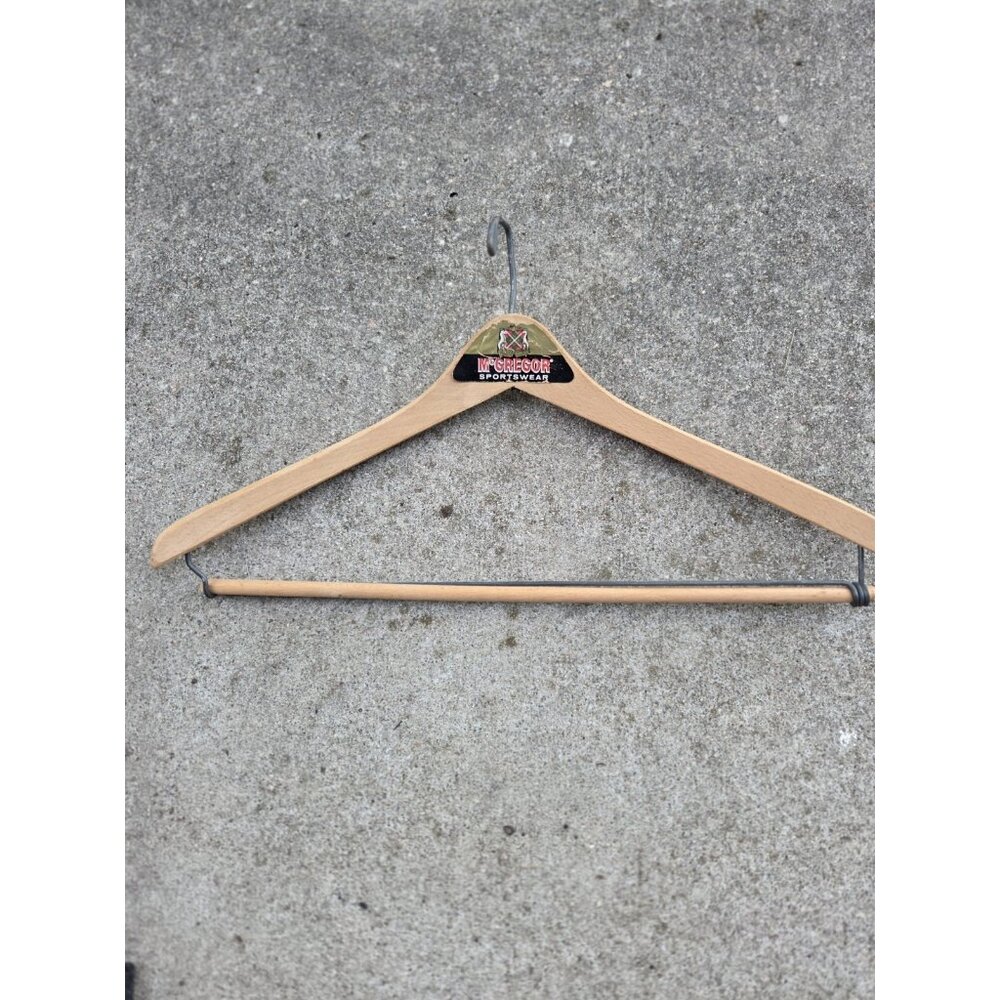 Vintage Wooden Advertising Clothes Hanger McGregor Sportswear‎
